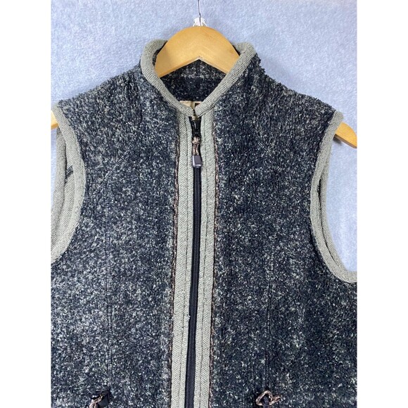 Woolrich Vest Women's Medium Gray Onyx Heather Acrylic Sherpa Mock Neck Full Zip - Picture 4 of 12